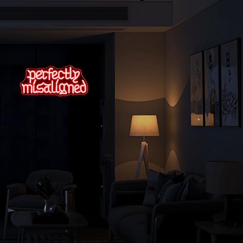 Perfectly Misaligned Gothic Neon Sign - Dimmable LED Wall Art for Halloween & Anniversary Decor