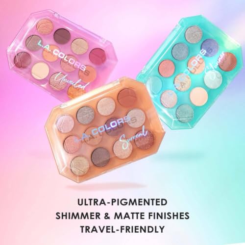12-Color Eyeshadow Palette - Vibrant Matte & Shimmer Shades, Teal - Stunner Variation