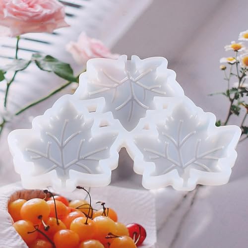 3D Maple Leaf Lollipop Mold Set - Silicone Candy & Cake Decoration Mold with 20 Sticks