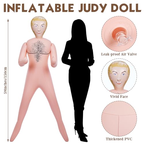 Liliful 59 Inch Inflatable Life Size Doll for Adult Parties - John Variation