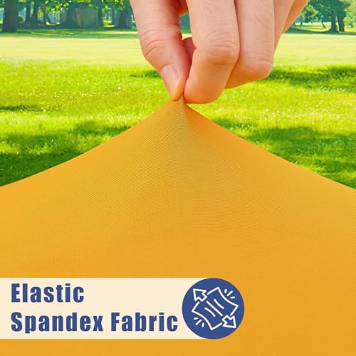 Fitted Round Tablecloth 45-56 Inches Elastic Spandex Cover Mustard Yellow