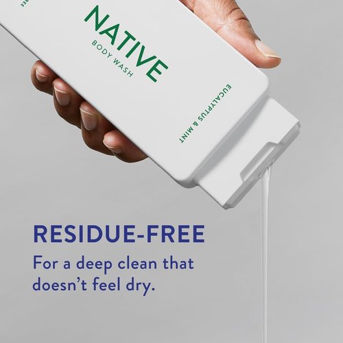 Native Body Wash Contains Naturally Derived Ingredients | For Women & Men, Sulfate, Paraben, & Dye Free Leaving Skin Soft and Hydrated | Eucalyptus & Mint 18 oz