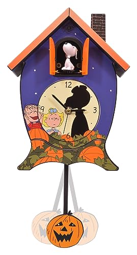 Peanuts Halloween Cuckoo Clock with Snoopy & Great Pumpkin - 17 Inches