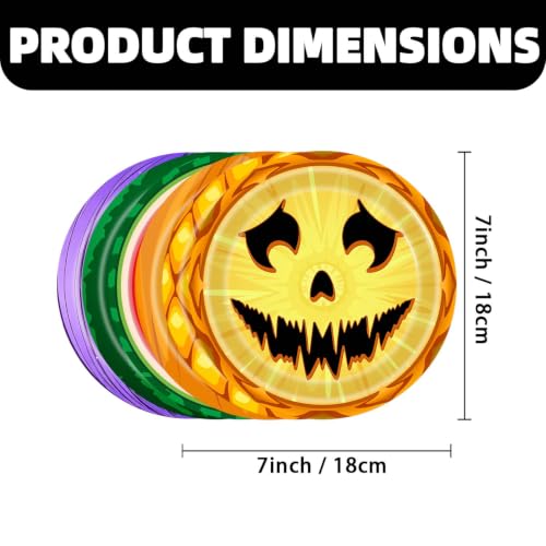 60Pcs Halloween Fruit & Pumpkin Paper Plates Party Supplies - Spooky Theme