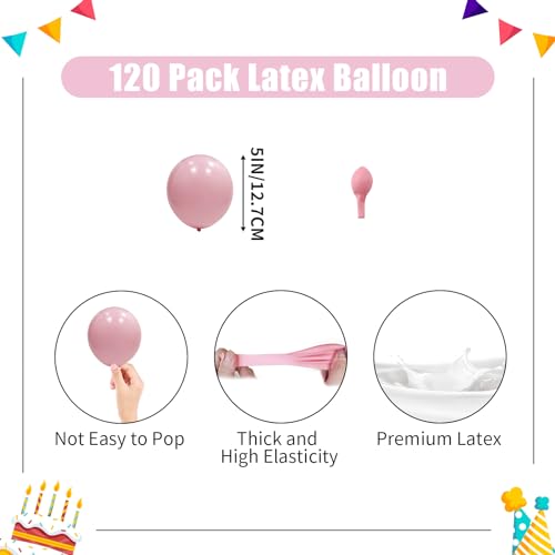 Pastel Pink Christmas Balloons - 5 Inch 120pcs Latex Balloons, Baby Pink Party Decorations - Variation 1