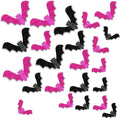 Halloween Glitter Bat Wall Decals Set - 36pcs Pink & Black Party Decorations