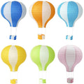 6 Pack Hot Air Balloon Paper Lanterns 12 Inch Hanging Ceiling Decor for Party Events