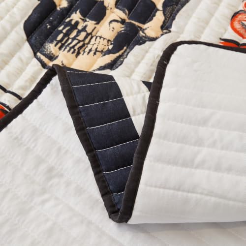 Halloween Throw Blanket Black Cat Pumpkin Spider Skull 50x60 Reversible Decor