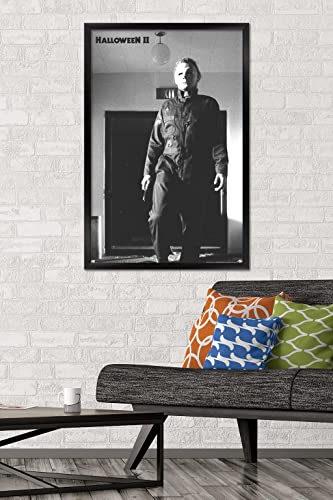 Halloween Michael Wall Poster Framed - 34 x 22.4 Inches Home Decor