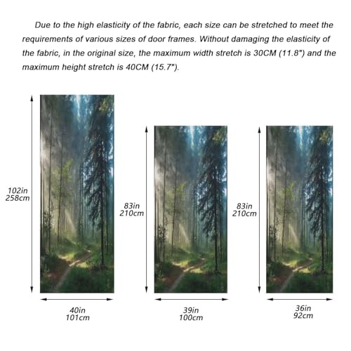 Natural Forest Door Cover Decoration 32 x 79 Inch - Festive Porch Decor