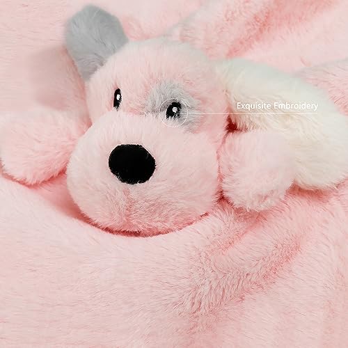 Baby Security Blanket Puppy Lovey Set with Checkered Gingham Blanket - Sage