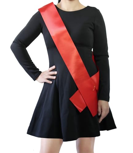 6 Pack Red Satin Sashes for Pageants DIY Party Decorations - Blank & Customizable