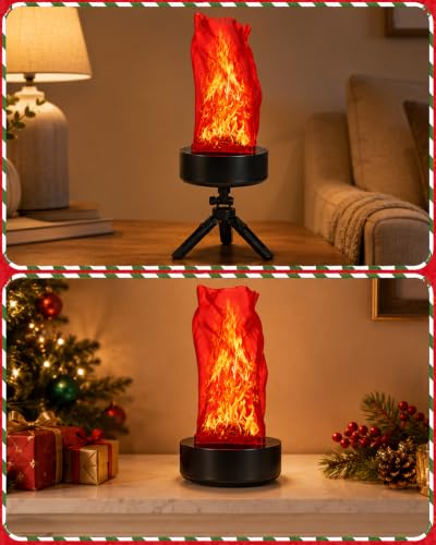 15in Long Fake Fire LED Flame Light USB Rechargeable Portable Campfire Decor