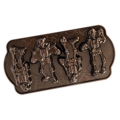 Spooky Skeleton Cakelet Mold - 2 Cup Capacity, Nonstick Cast Aluminum, Made in USA