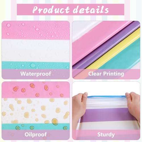 Rainbow Horizontal Striped Tablecloth 3 Pack - Pastel Party Cover, 54x108 Inch Variation of THIS listing