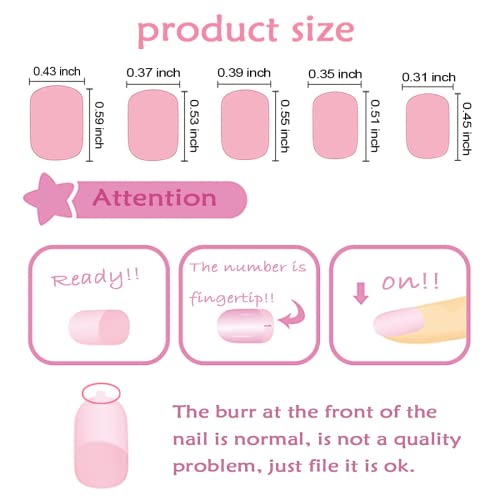 Children Press On Nails Set - Full Cover, 64pcs, Blue Purple Mermaid Variation
