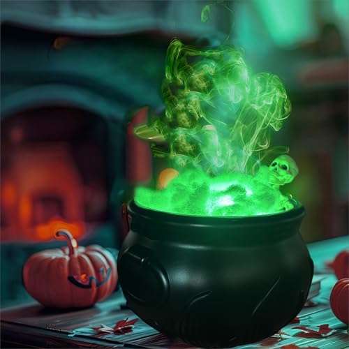 Halloween Witch's Cauldron Decoration with Skeleton & LED Lights - Indoor & Outdoor Party Decor