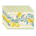 Sage Lemon Branches Summer Placemats Set of 4 - 12x18 Inch Rectangular Holiday Table Decor