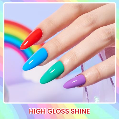 Beetles Halloween Gel Polish Set - Rainbow Flag Neon Colors, Variation B - Neon | Rainbow Flag