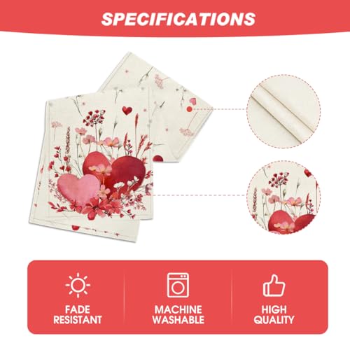 Artoid Mode Love Hearts Valentine's Table Runner 13x60 Inch Beige Home Decor