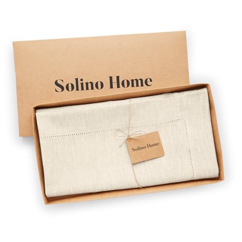 Light Natural Linen Table Cloth - 52x52 Inch Square Handcrafted Decor