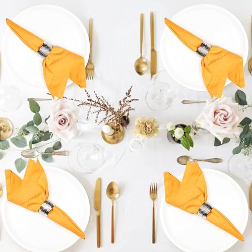 Yellow Hemstitched Cloth Dinner Napkins Set of 1 - 18x18 Inch Reusable Cotton