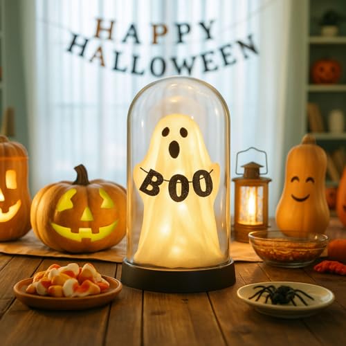 Halloween Ghost Light Up Dome Decor - Spooky Table Centerpiece