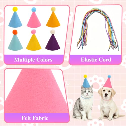 Mini Felt Party Hats for Stuffed Animals and Pets - 12 Pack, 4.3 Inch