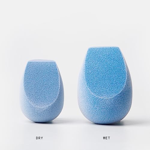 Velvet Blue Makeup Sponge Bundle - Microfiber Dual Layer Blenders, Rounded & Pointed - 4 Pack
