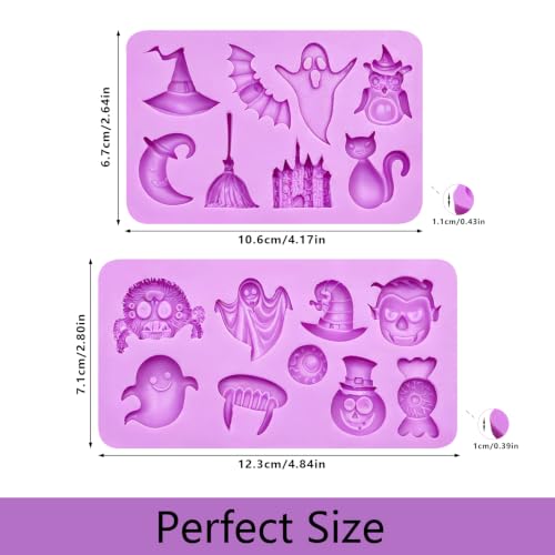 Halloween Silicone Fondant Molds Set for Cake Decorating - Spooky Shapes