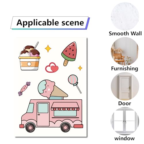 Ice Cream Window Stickers Decals - Candy PVC Wall Decor for Bedroom & Nursery - Variation of THIS listing: Ice Cream-086