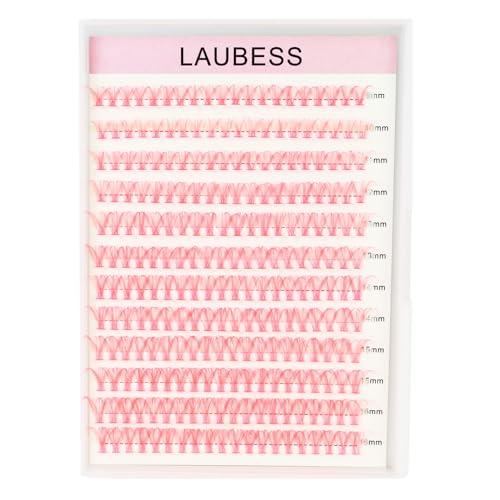 Colored Eyelash Clusters Pink 40D-0.07D Mix9-16 - Fluffy DIY False Lashes