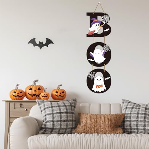 Halloween Door Decorations Ghost Boo Sign Wall Hanging Festive Decor