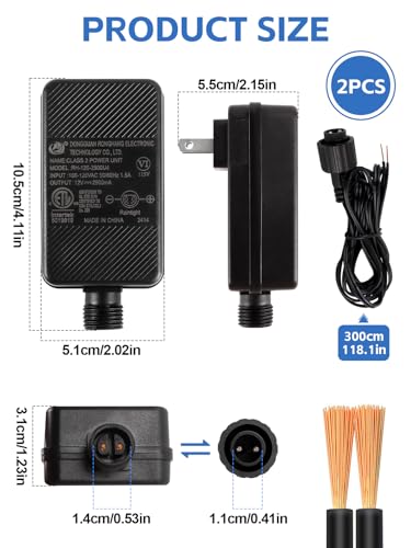 12V 2.5A Replacement Inflatable Adapter with 9.8ft Extension Cable - For Yard Decor
