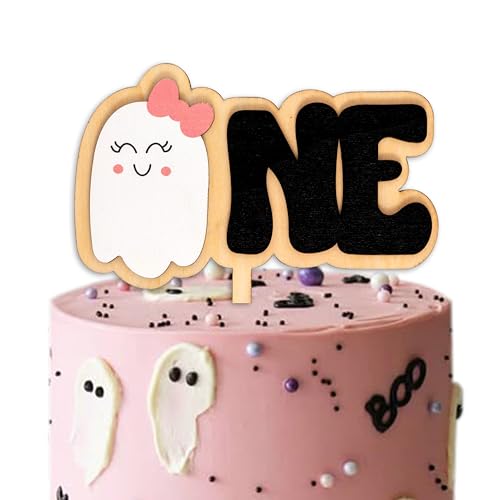 Ghost Cake Topper for Halloween & First Birthday - Spooky One Variation