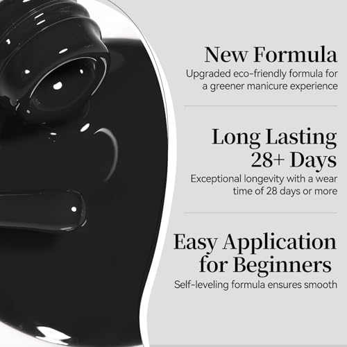 Black Gel Nail Polish - Opaque Black Halloween Design - Pure Black Variation, 15ml