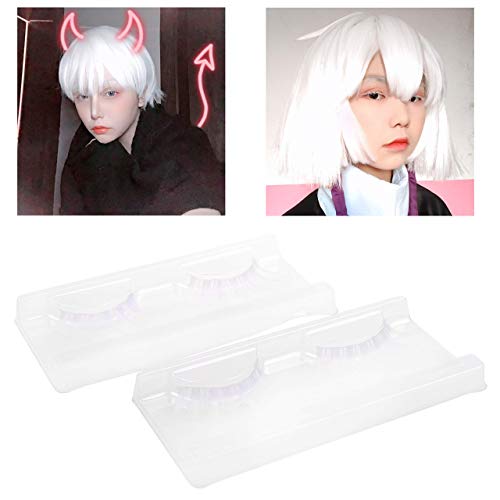 White False Eyelashes - Lightweight Natural Look for Cosplay & Parties - 2 Pairs