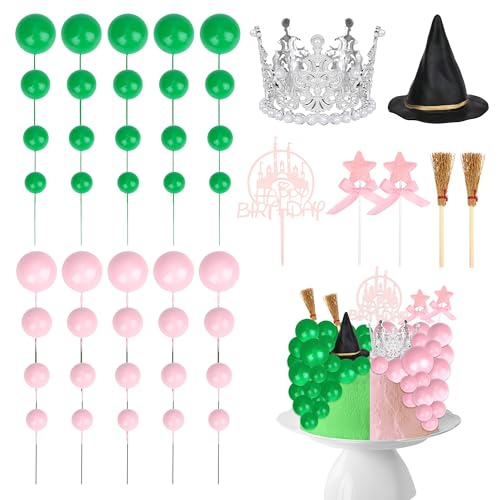 Princess Witch Cake Topper Set for Birthday Party - Reusable Decor