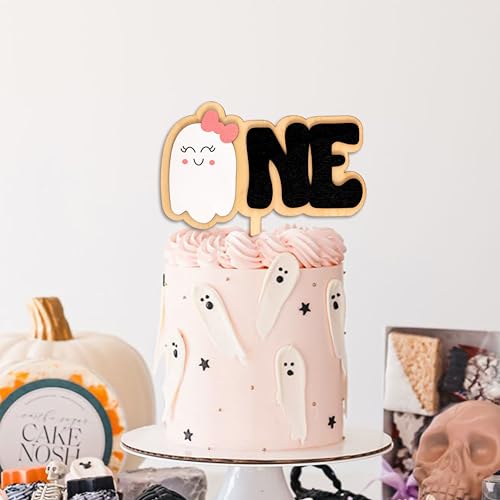 Ghost Cake Topper for Halloween & First Birthday - Spooky One Variation