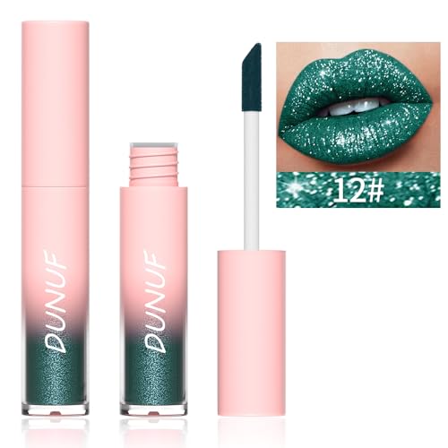 Petansy Red Lip Gloss Set - 3 Colors Diamond Glitter Metallic Liquid Lipstick