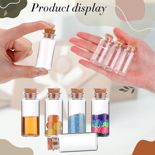 50 Packs 15ml Mini Plastic Bottles with Corks, Eye Screws & Funnels - DIY Craft Supplies