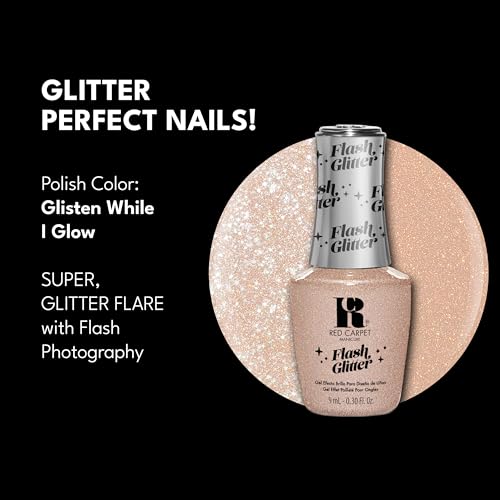 Red Carpet Manicure Glisten While I Glow Glitter Gel - Flash-Activated Sparkle & Long-Lasting Manicure
