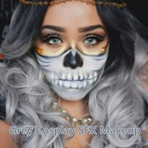 Grey Face Paint Washable for Halloween Makeup - Light Grey A, 25g, Water Based, Full Coverage