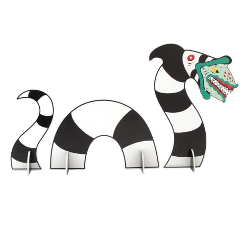 Black & White Beetlejuice Sandworm Foam Centerpiece - Halloween Party Decor, 3 Pieces