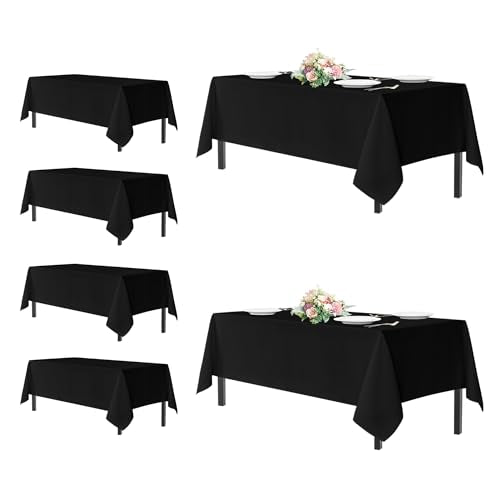 Black Rectangle Tablecloths for 8 Foot Tables - 6 Pack 60x120 Inch - Variation of THIS listing