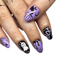 OCOUYVD Halloween Short Almond Fake Nails with Ghost & Pumpkin Design - 24PCS Variation 59