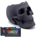 Open Top Fire Pit Skull with Fire Color Changing Packets - Black, 9 Inch