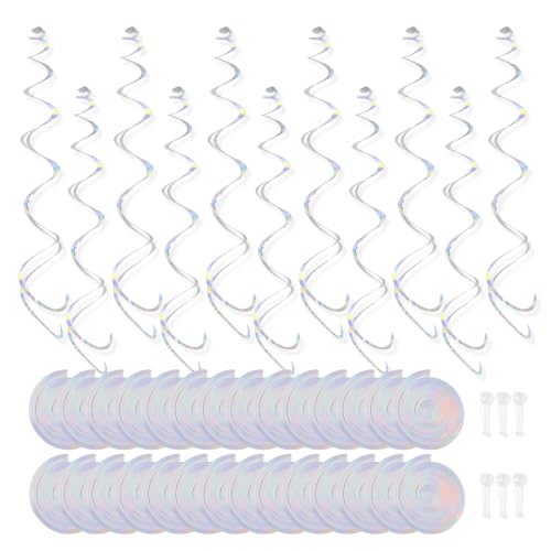 Double Helix Mixed Color Foil Swirl Streamers - 36PCS Rainbow Party Decorations