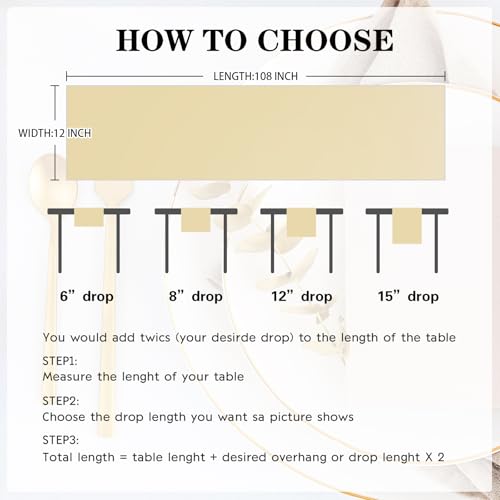 Champagne Satin Table Runner Set - 15 Pack 12 x 108 Inch for Weddings & Events - Variation of Champagne / 15