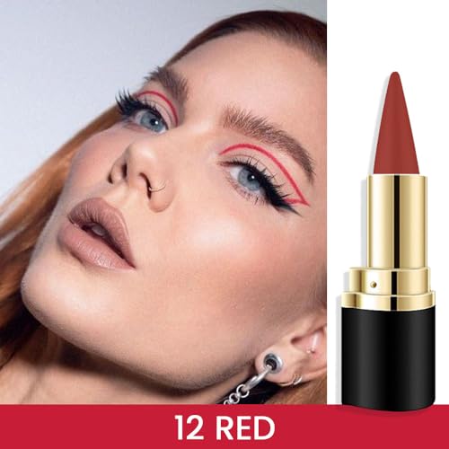 evpct 2-Pack Waterproof Gel Eye Liners - Red & Dark Red, Smudge Proof, Liquid & Crayon Eyeliner Set